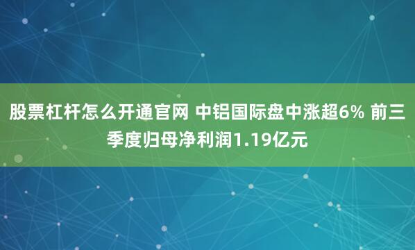 股票杠杆怎么开通官网 中铝国际盘中涨超6% 前三季度归母净利润1.19亿元